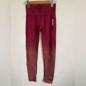 Gymshark Adapt Seamless Ombre Burgundy Logo High Rise Leggings • XS